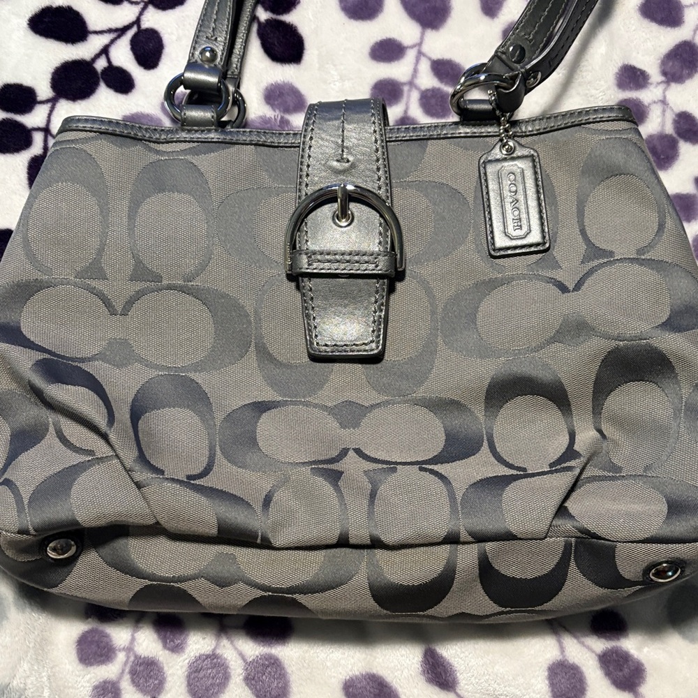 Coach Gray SoHo Signature Hobo Bag